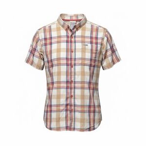 Columbia Men’s Regular Fit Casual Short-Sleeve Plaid Shirt - Khaki/Red/Blue -XL